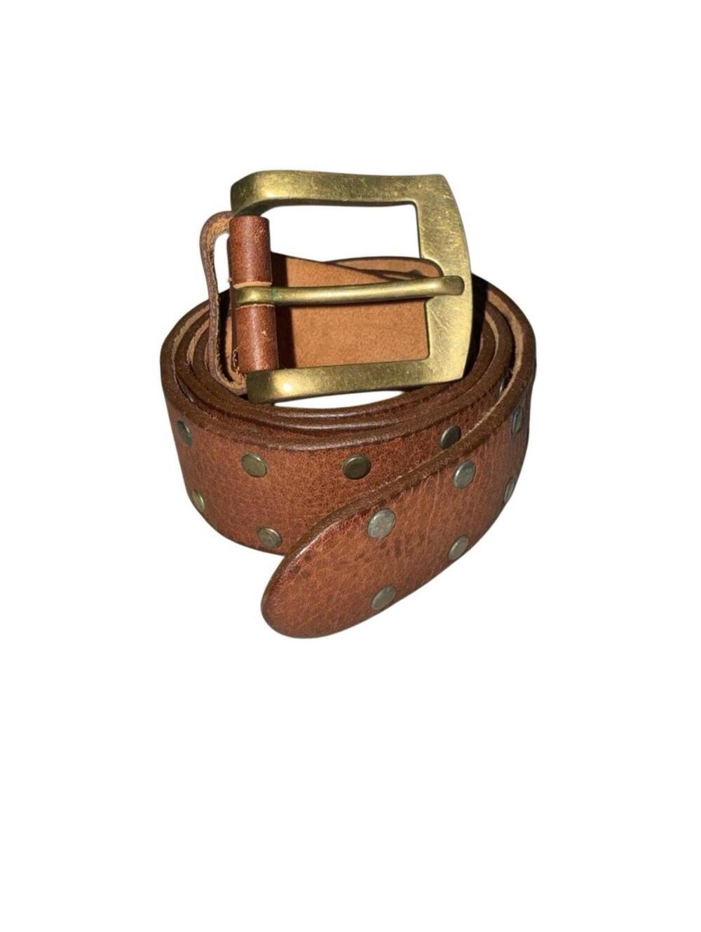 MILOS Brown Leather Belt Size 38 MADE IN ITALY